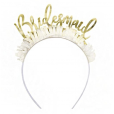 Bridesmaid Headbands 4pk White and Gold